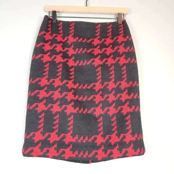 Talbots Skirt Houndstooth Wool Blend Holiday Party Event 2 Petite - Picture 1 of 5